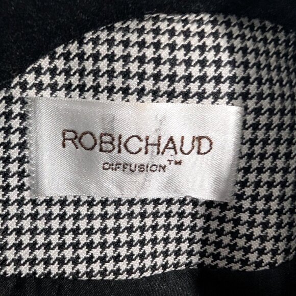 Vintage Houndstooth Blazer Black and White double-breasted Shoulder pads Size 10 - Picture 8 of 12